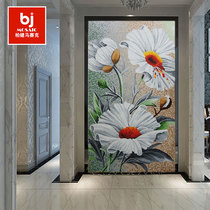 Modern minimalist glass mosaic background wall cut painting porch crossing restaurant flower puzzle parquet tile building materials