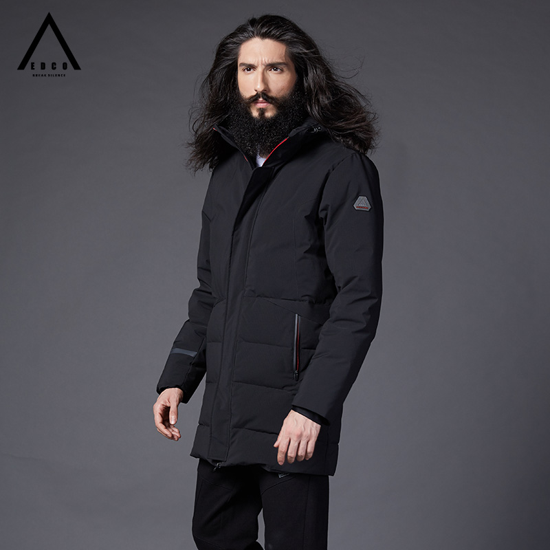 EDCO 艾德克 防水 男式中长款连帽羽绒服 天猫优惠券折后￥369包邮（￥689-320）两色可选