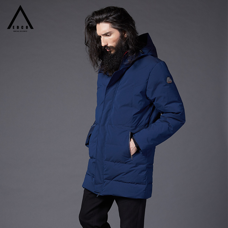 EDCO 艾德克 防水 男式中长款连帽羽绒服 天猫优惠券折后￥369包邮（￥689-320）两色可选