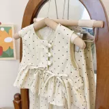 Тонкий летний комплект, милая базовая футболка для девочек, в корейском стиле