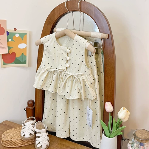 Тонкий летний комплект, милая базовая футболка для девочек, в корейском стиле