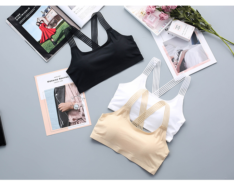 Mùa hè mỏng băng lụa đẹp trở lại yếm nữ chéo với áo chống chói ống quần lót thu thập ngực áo ngực áo quây
