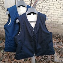 V collar zipped blue sheepskin vest winter anti-cold and warm casual waistcoat