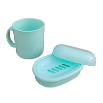 Green Plastic Toothbrush Mouthwash Cup Soap Box Soap Box
