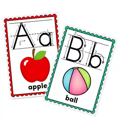 26 English letters single word flash card English ABC card children practice baby coloring red game teaching aids