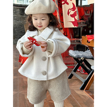 2024 Korean autumn girls woolen jacket
