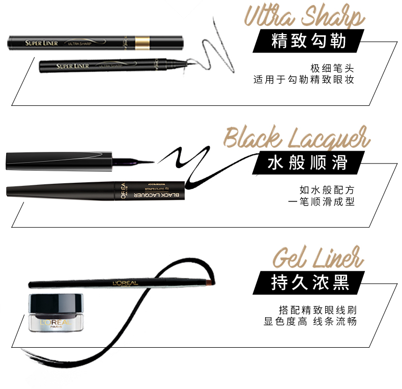 Bút kẻ mắt màu LOreal bút kẻ mắt hai đầu màu bút kẻ mắt không thấm nước và thấm mồ hôi không đánh dấu lâu trôi không nở - Bút kẻ mắt bút kẻ mắt the face shop