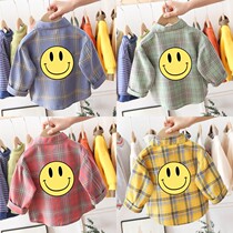 Boy Clothing Boy Long Sleeve Shirt 2022 Spring Dress New Baby Girl Plaid Girl Ocean Gas Children Spring Autumn Blouse