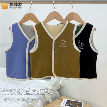胖胖象儿童奥粒绒马甲宝宝内搭背心中小童坎肩秋装