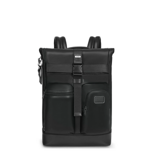 TUMI/途明 男士皮质卷顶双肩包