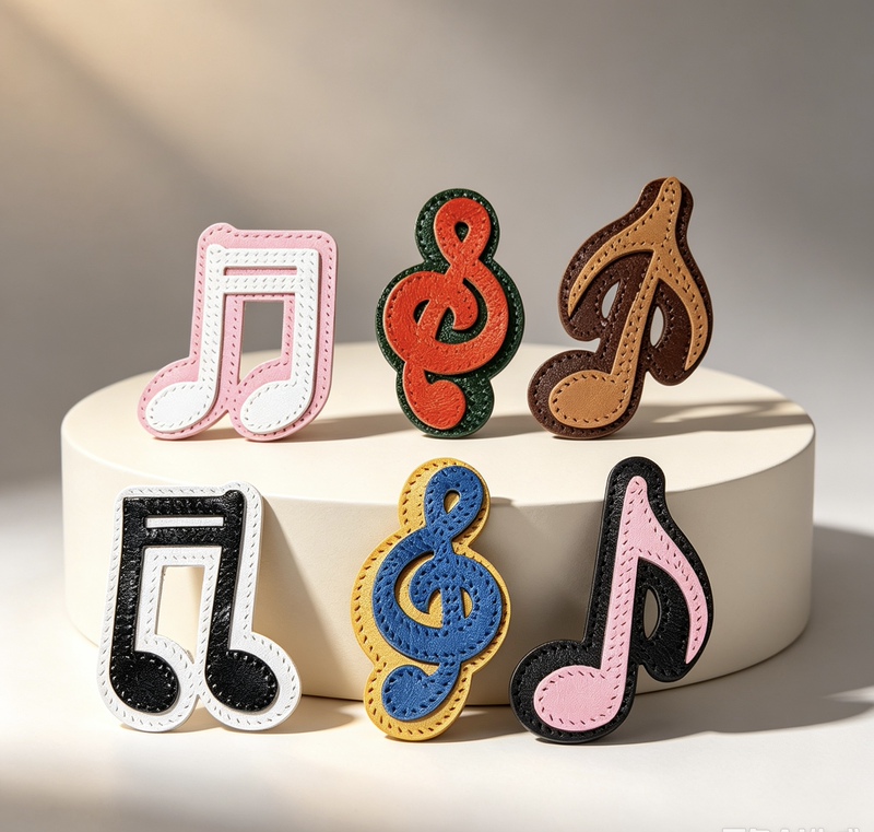 3 Double-Sided, Different-Colored Vegetable-Tanned Leather Musical Note Pendant Material Kits, Accessories for Car Hanging, Gift for Friend's Birthday 3 Double-Sided, Different-Colored Vegetable-Tanned Leather Musical Note Pendant Material Kits, Accessories for Car Hanging, Gift for Friend's Birthday