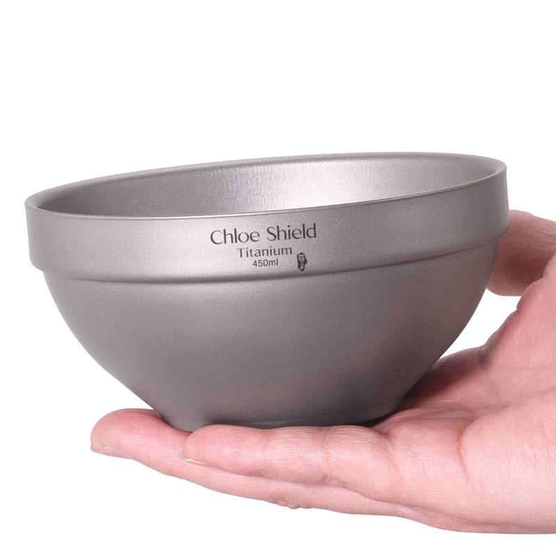 Koushield Outdoor Pure Titanium Large Bowl Double Insulation Portable Travel Camping With Wrist Home Titanium Cutlery Lunch Box New