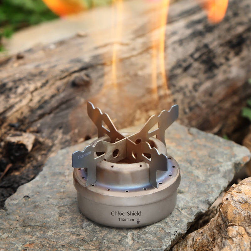 Koushield Outdoor Pure Titanium Alcohol Oven Cook Tea Stove Portable Camping Liquid Fuel Stove Portable Dormitory Small Hot Pot