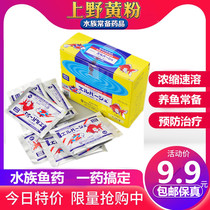 Japanese yellow powder Ueno imported goldfish medicine sterilization ornamental koi fish medicine tropical fish disease rotten water medicine