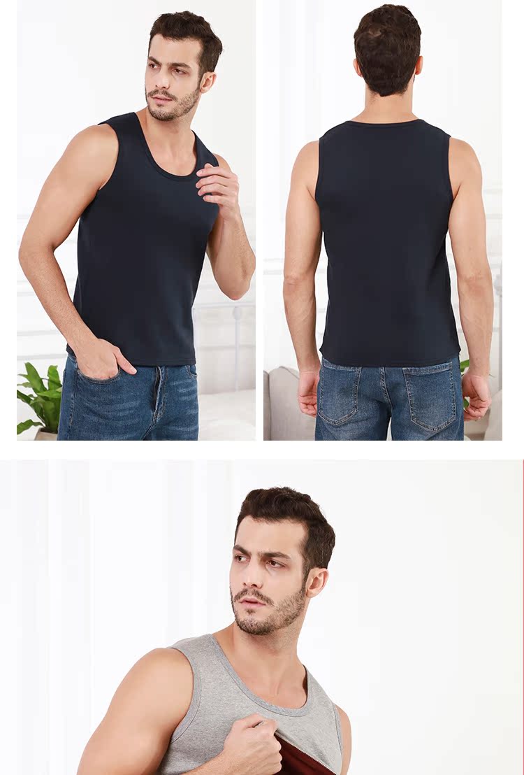 露 菲 暖暖 vest nam cộng với nhung dày bó sát đáy quần lót áo vest vest quần áo cotton mùa đông áo lót 2 dây