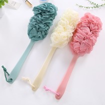 Long handle and large bath brush bubble net wash back stick bathing stick Bath flower bath ball bath towel Korean style