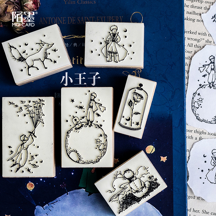 Tree Lower Box Le Petit Prince Retro Little Prince Log Hands Account Seals Rose Fox B612 Planet 