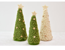 Under the tree box Nordic style Christmas decoration ornaments Meng Meng felt button Christmas tree set ornaments