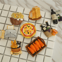Under the tree box Foreign trade resin three-dimensional afternoon tea bread hand-painted refrigerator sticker