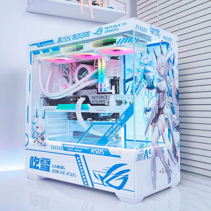 ASUS ROG オールインワン ホワイトオーシャンビュー デスクトップゲーミングPC（5070tiグラフィックカード搭載、9800x3Dパフォーマンス）