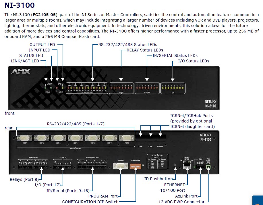 AMX central control host NI3100 centralized control host NI-3100