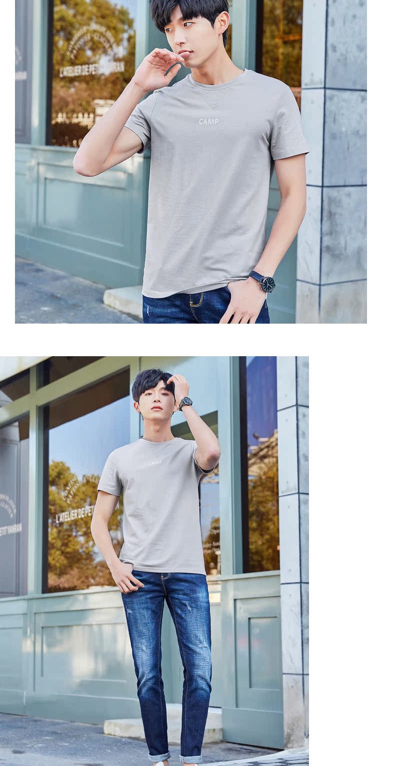 Quần áo Tiancheng 2019 hè mới cho nam áo thun ngắn tay cotton xu hướng áo thun in hình Hàn Quốc Áo phông nam hàng hiệu