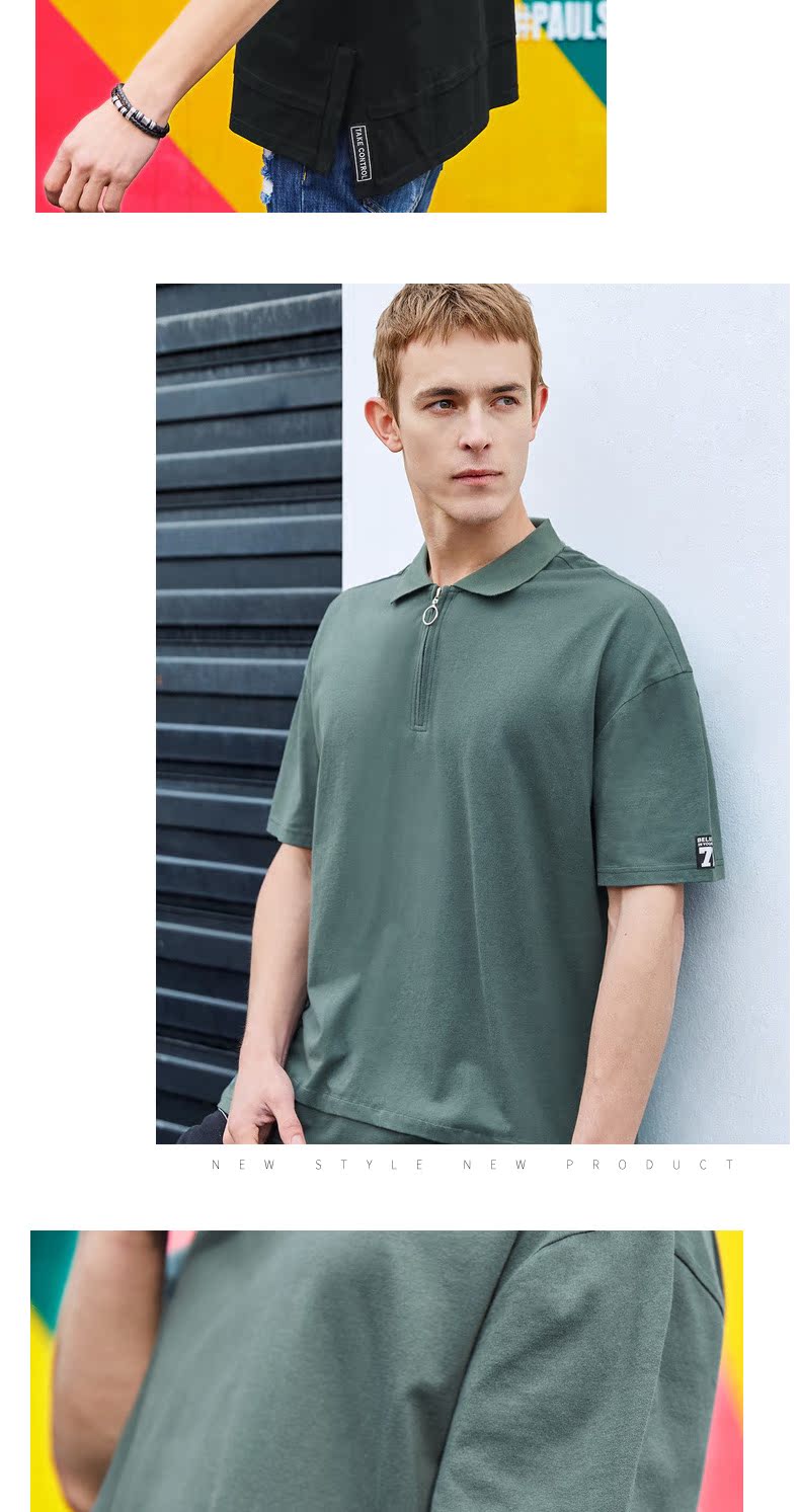 Quần áo Tiancheng 2018 hè mới tay áo polo ngắn xu hướng nam phiên bản Hàn Quốc của ve áo thanh niên Paul nửa tay áo áo polo có cổ