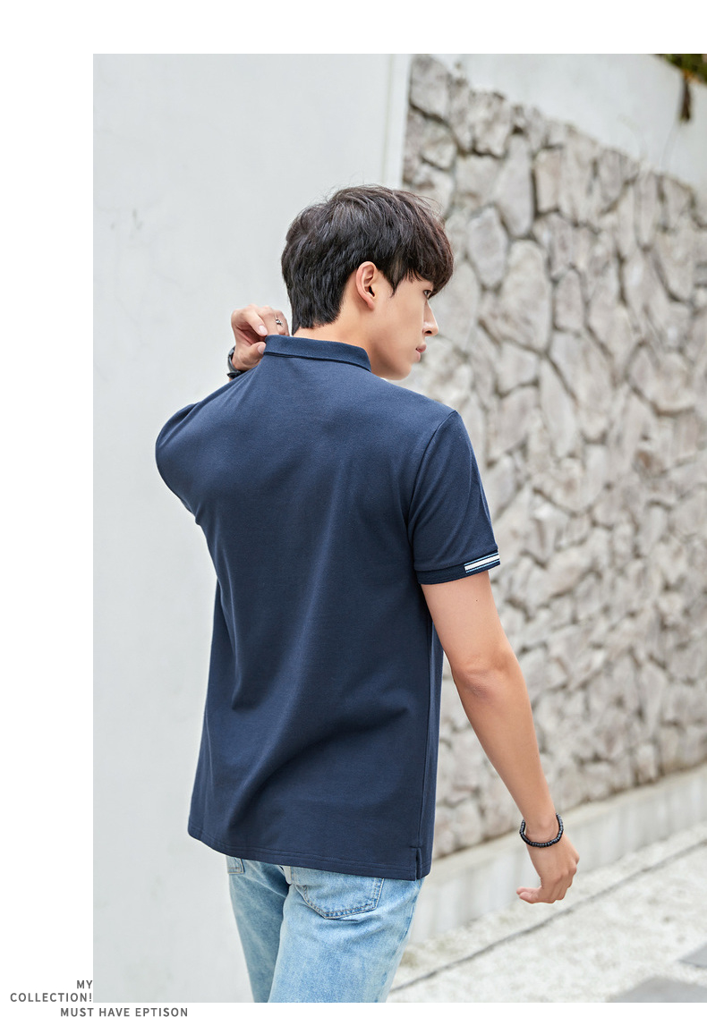 Quần áo Tiancheng 2018 mùa hè mới ngắn tay Polo nam xu hướng Hàn Quốc thêu T-Shirt thanh niên nửa tay áo sơ mi