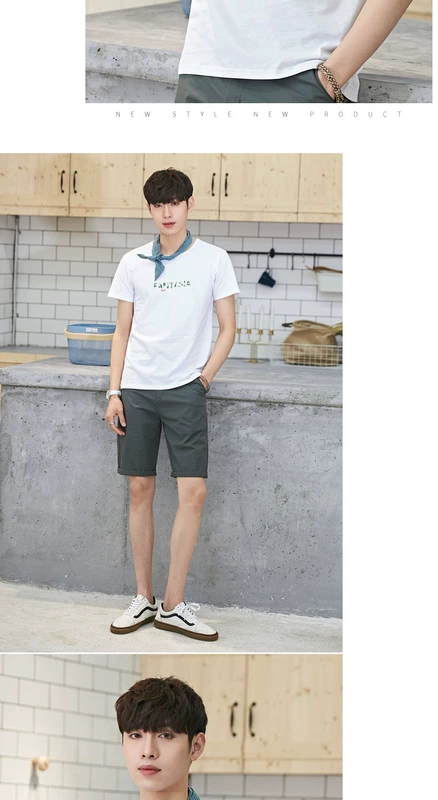 Quần áo Tiancheng 2019 hè mới cho nam áo thun ngắn tay ngụy trang cotton tròn cổ xu hướng áo nửa nam áo thun nam tay ngắn có nón