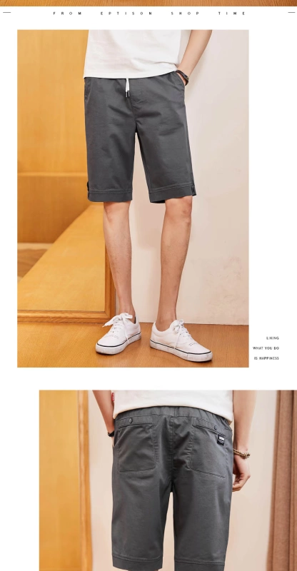 Sản phẩm quần áo Tiancheng 2019 hè mới giản dị quần short nam xu hướng trẻ trung Hàn Quốc đơn giản quần co giãn siêu nhỏ quần kaki nam