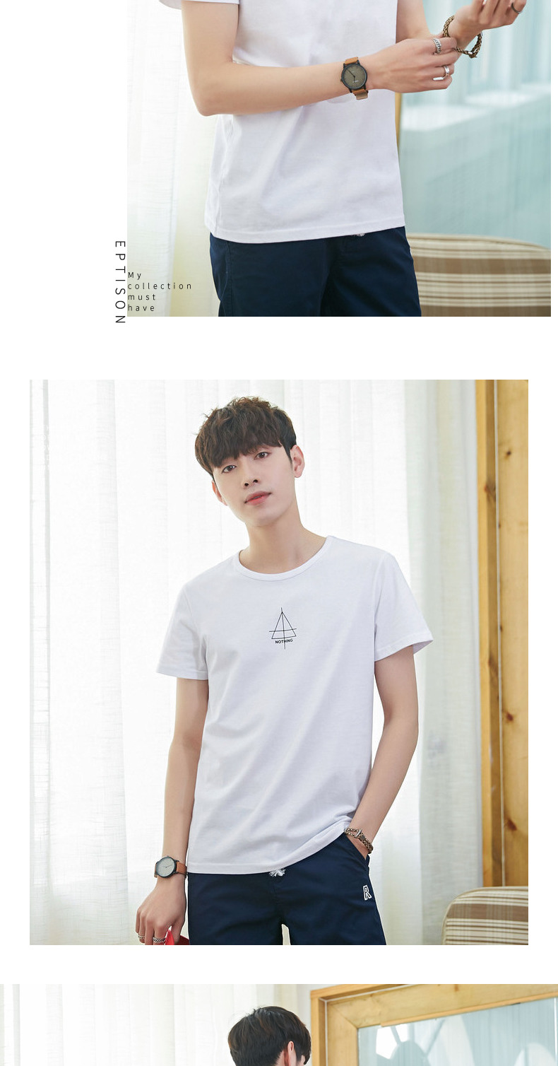 Quần áo Tiancheng 2019 Mùa hè mới dành cho nam Áo thun ngắn tay Xu hướng áo sơ mi nhỏ Hàn Quốc Cotton cổ tròn nửa tay áo thun áo polo nam hàng hiệu