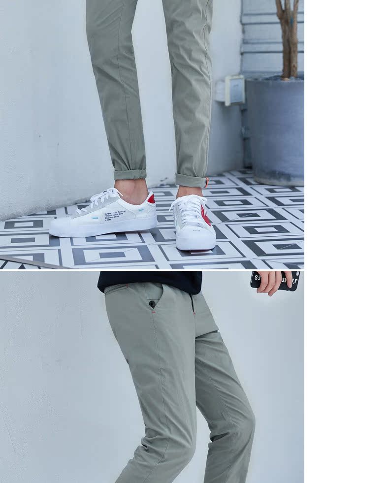 Sản phẩm quần áo Tiancheng 2019 xuân mới quần âu xu hướng nam phiên bản Hàn Quốc của quần lửng liền thân liền màu quần thể thao nam