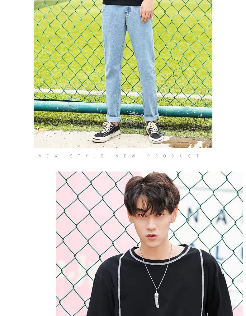Quần áo Tiancheng 2019 xuân mới nam dài tay áo thun cotton cổ tròn xu hướng phiên bản Hàn Quốc của áo len lửng ngọn áo thun nam form rộng