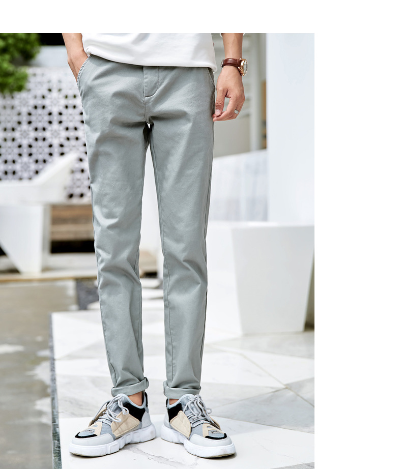 Quần áo Tiancheng 2019 xuân mới quần âu nam dáng suông thẳng xu hướng phiên bản Hàn Quốc của quần lửng nam dài nhỏ quần tây âu