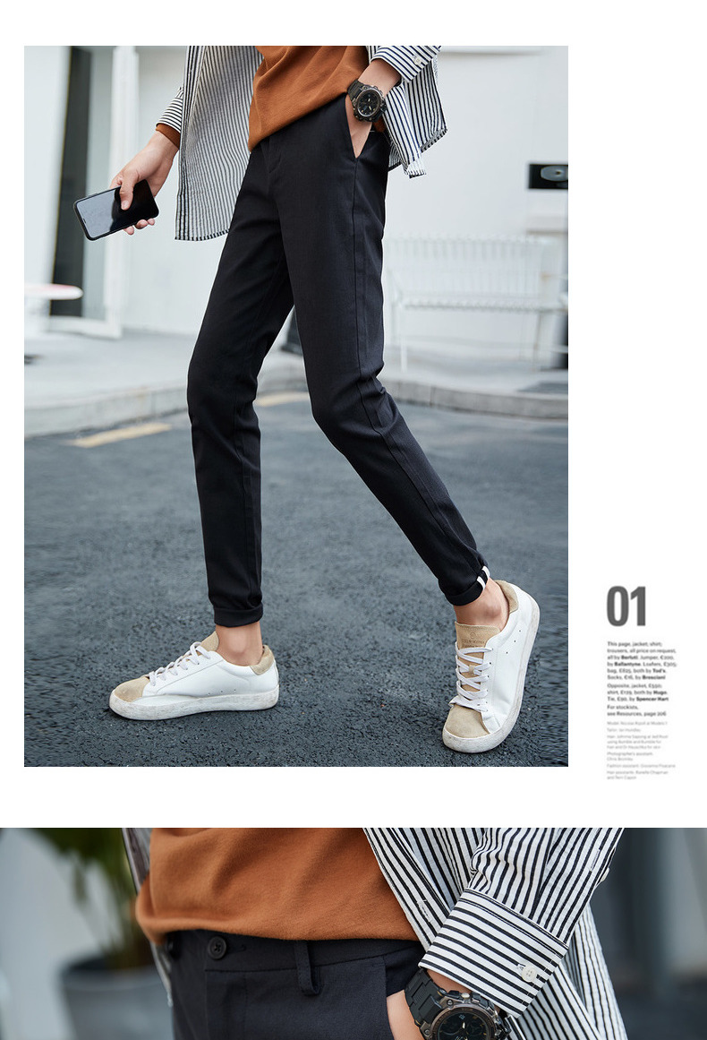 Quần áo Tiancheng 2019 xuân mới quần nam giản dị eo trẻ trung ống thẳng xu hướng quần Hàn Quốc quần thể thao nam