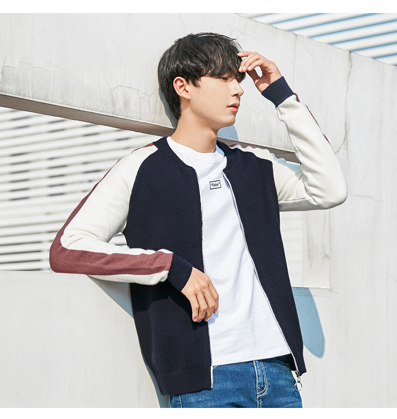 Quần áo Tiancheng 2019 xuân mới áo len nam áo len cardigan phiên bản Hàn Quốc của áo len nam trẻ trung hoang dã áo len nam cổ tim