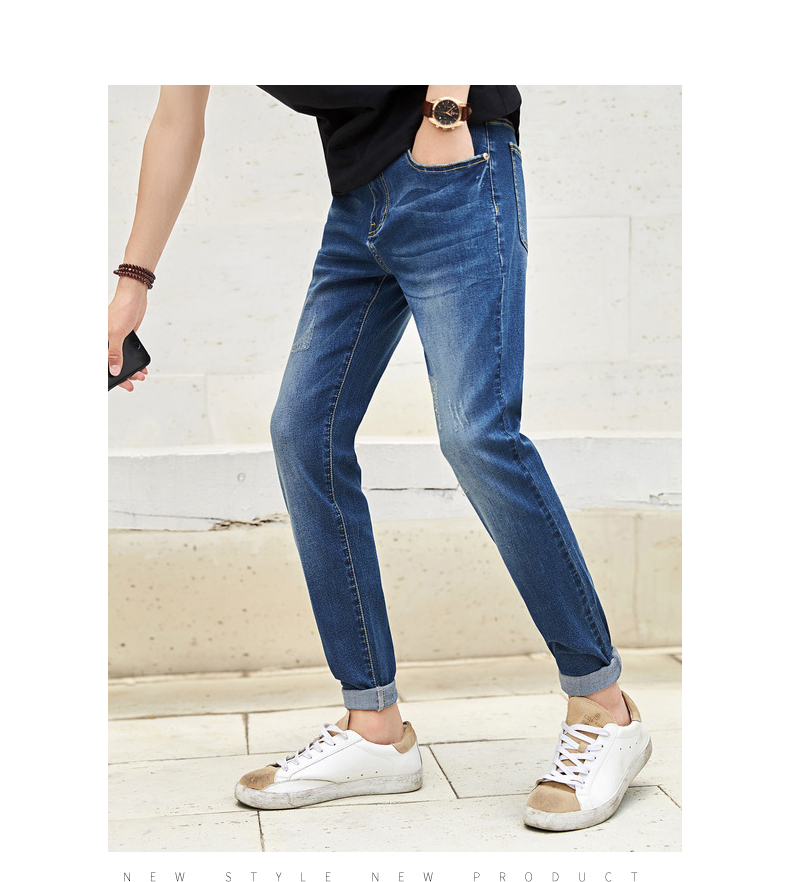 Quần áo Tiancheng 2019 hè mới quần nam denim xu hướng phiên bản Hàn Quốc của quần lửng trẻ trung tự tu quần baggy nam