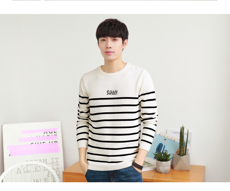 Quần áo Tiancheng 2019 xuân mới dòng áo len nam xu hướng Hàn Quốc cổ tròn cotton đáy quần áo len trẻ trung quần jogger nam