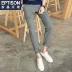 Quần áo Tiancheng mùa đông nam mới giản dị quần nam trẻ trung cộng với quần nhung dài Phiên bản Hàn Quốc xu hướng Slim quần bò nam đẹp Quần tây thường