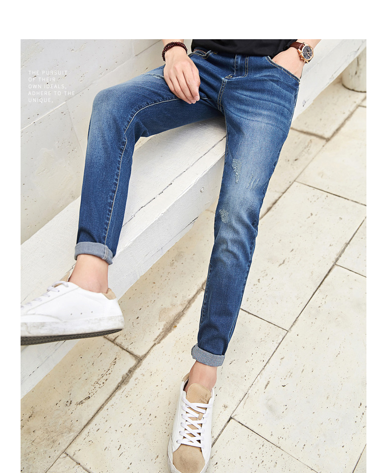 Quần áo Tiancheng 2019 hè mới quần nam denim xu hướng phiên bản Hàn Quốc của quần lửng trẻ trung tự tu quần baggy nam