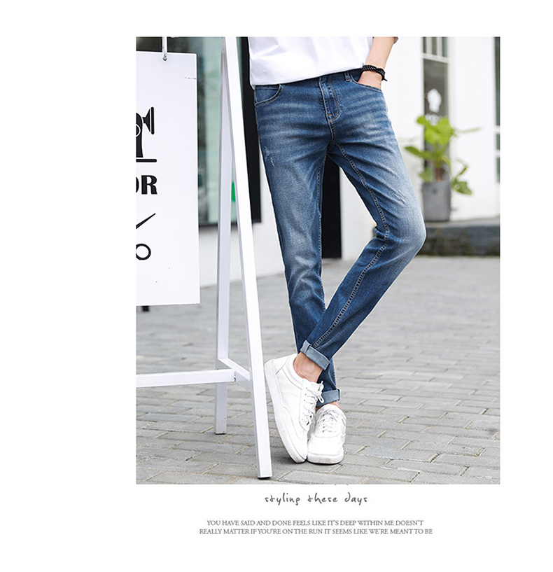 Quần áo Tiancheng 2019 hè mới quần jean nam xu hướng thời trang Hàn Quốc cá tính trẻ trung đẹp trai quần dài đồ nam đẹp