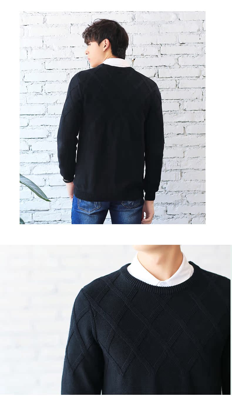 Quần áo Tiancheng 2019 xuân mới xu hướng áo len nam thời trang Hàn Quốc đẹp trai áo thun cổ tròn áo thể thao