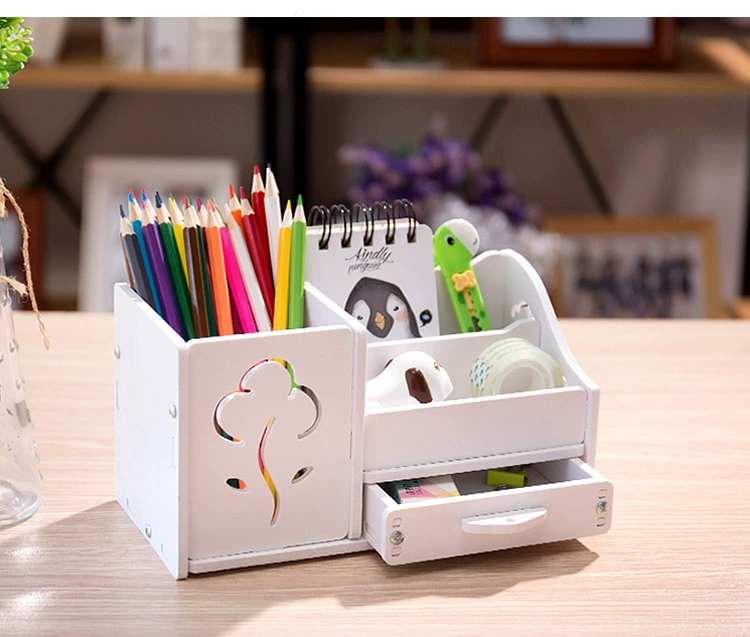 Hộp đựng bút cô gái lưu trữ thời trang sáng tạo Hàn Quốc nhỏ tươi trang trí máy tính để bàn đơn giản nam đa chức năng văn phòng phẩm - Trang trí nội thất shop bán đồ dcor phòng