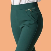 Mùa xuân 2019 mới quần legging mẹ nữ mặc trung niên cạp cao co giãn cỡ lớn mùa hè quần chân xanh - Khởi động cắt