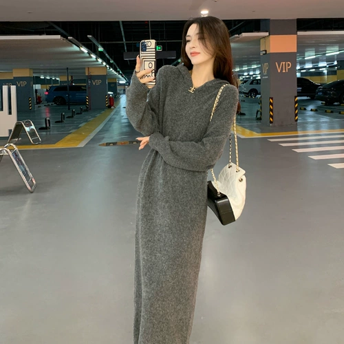 Трикотажное трикотажное платье, юбка, оверсайз, свободный крой