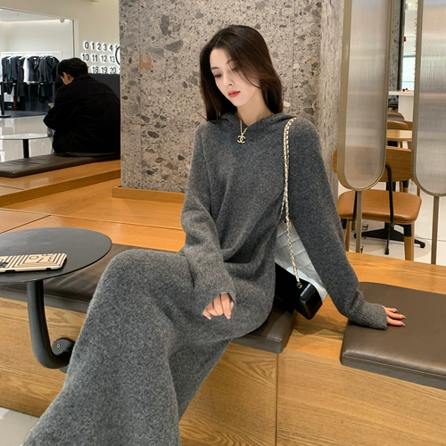 Трикотажное трикотажное платье, юбка, оверсайз, свободный крой