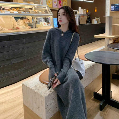 Трикотажное трикотажное платье, юбка, оверсайз, свободный крой