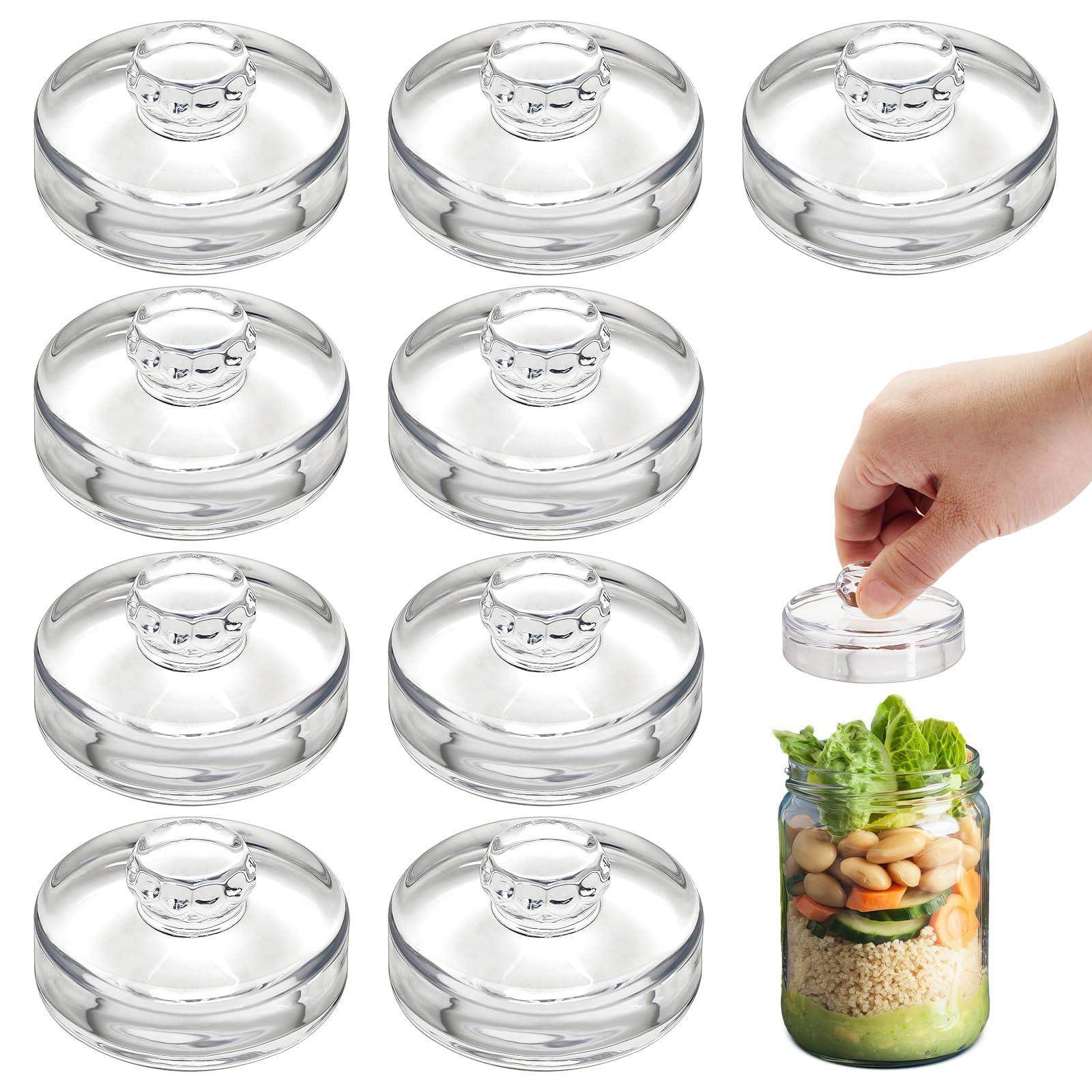 Mason Jar Wide-Mouth Canning Jar Durable Glass Weighted Easy-Grip Handle Glass Weight Fermentation Pickling Kit