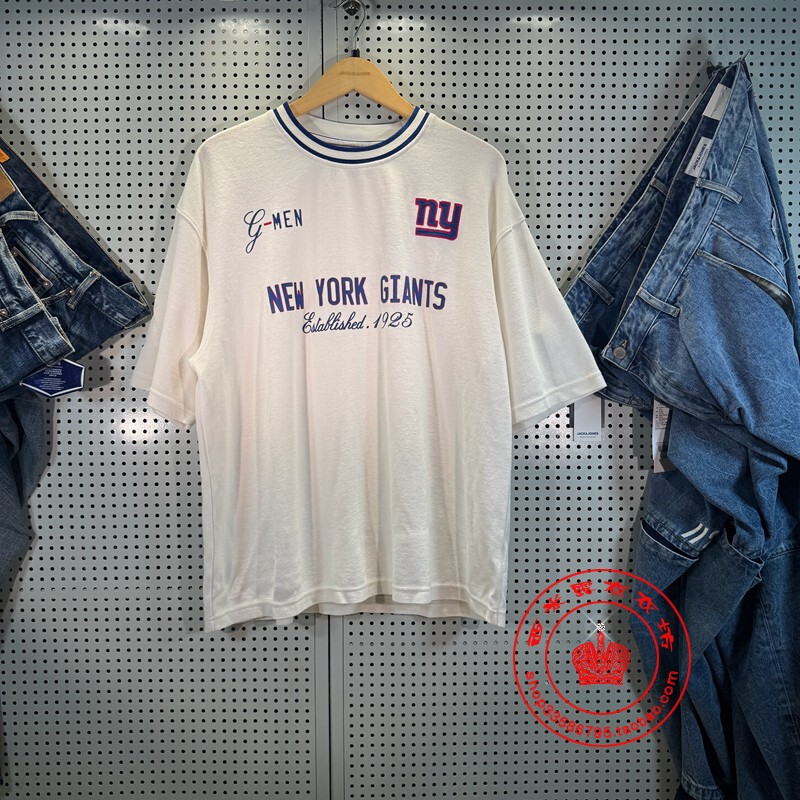 [Nfl Co-Branded]Season High Loose and Comfortable Street Fashion Simple Short-Sleeved T-Shirt Men's Clothing S25101005