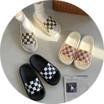 Tread Shit Fashion LoversHome Outwear Black & White Chessboard Slippers Non-glissants Soft Thick Bottom Beach Cool Tugs